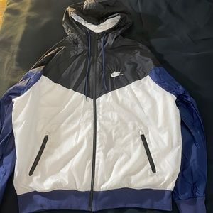 Men’s Nike Windbreaker Jacket- Navy Blue and White